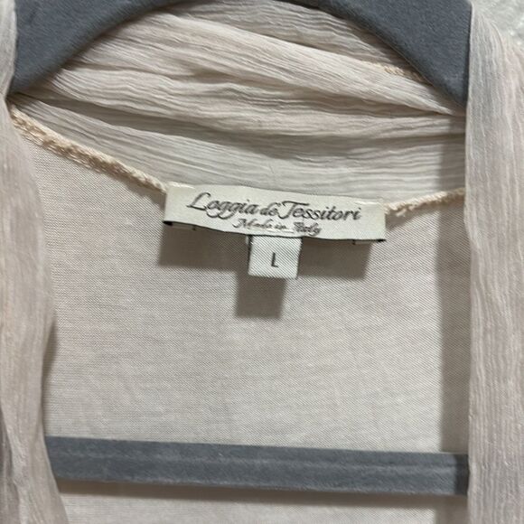 Laggia de Tessitori open front Ivory cardigan size large - Picture 2 of 5